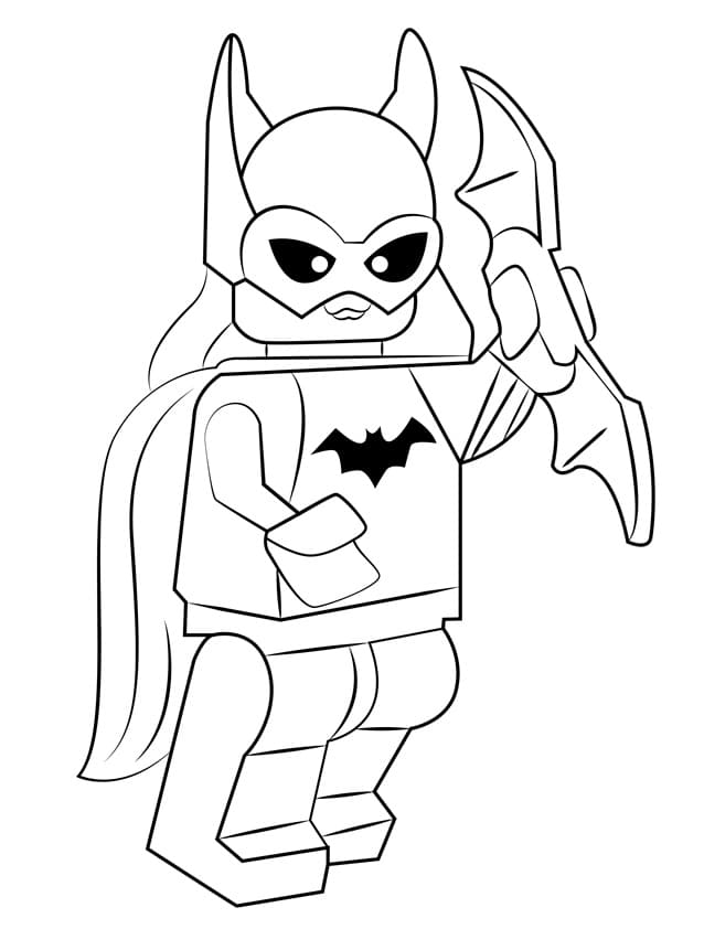 Desenho de Batgirl Lego para Colorir com Tinta Guache para Imprimir