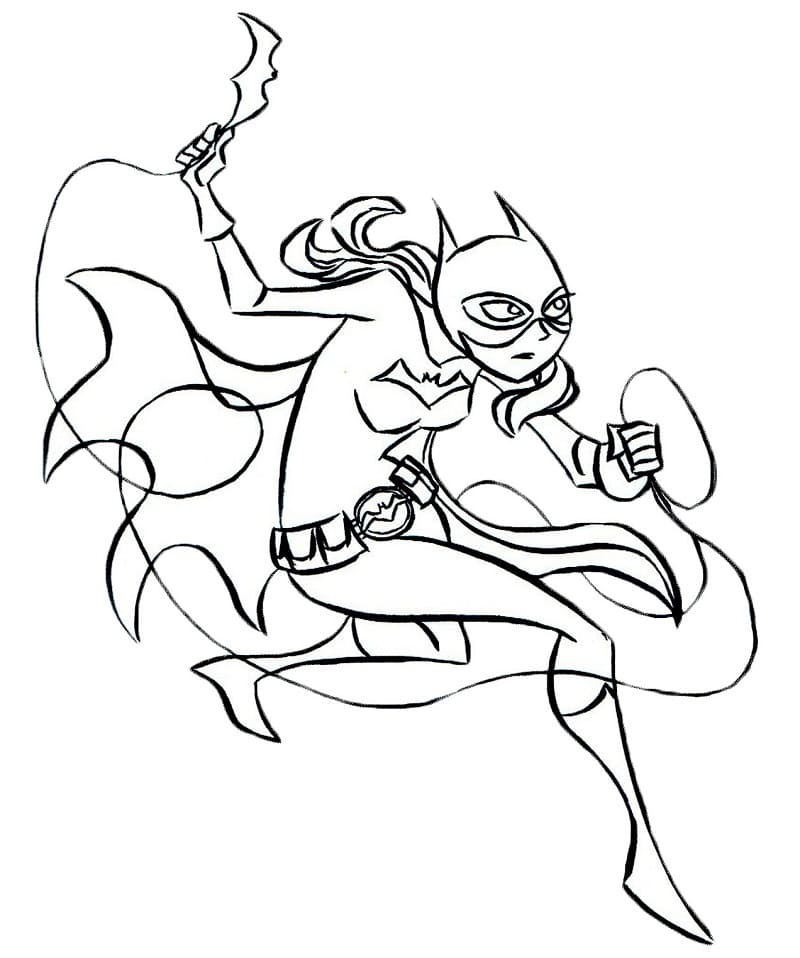 Desenho de Batgirl para Colorir Baixar Lápis de Cor