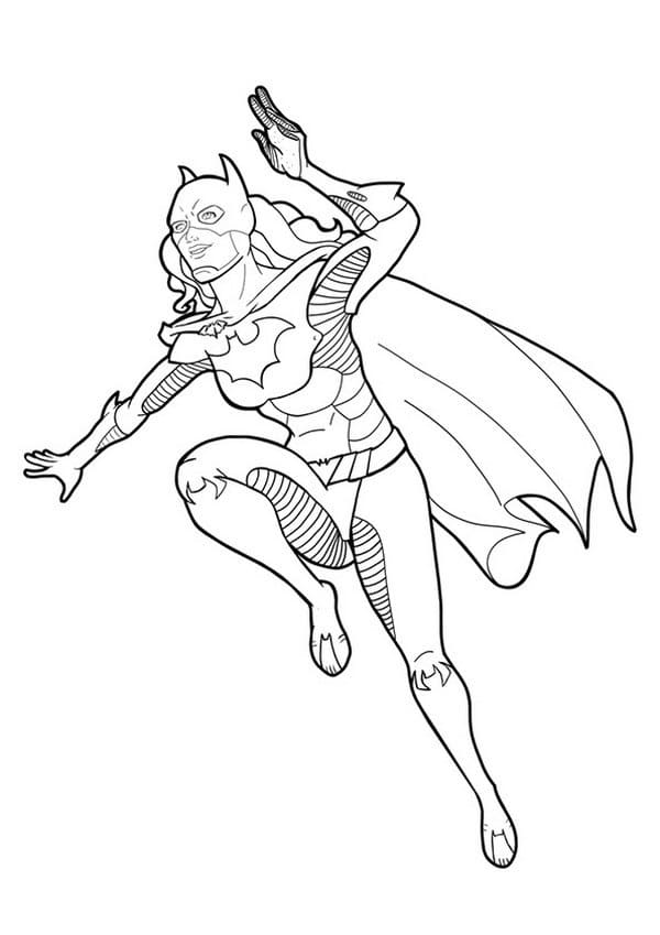Desenho de Batgirl para Colorir Pdf Imprimivel
