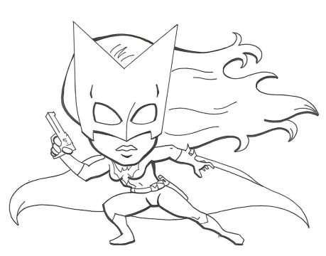 Desenho de Dc Batgirl para Colorir Baixar Giz de Cera