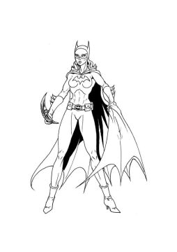 Desenho de Rosto de Batgirl para Colorir Imprimível grátis