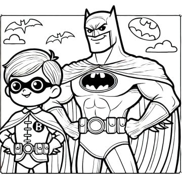 Desenho de Dc Batman e Robin para Colorir