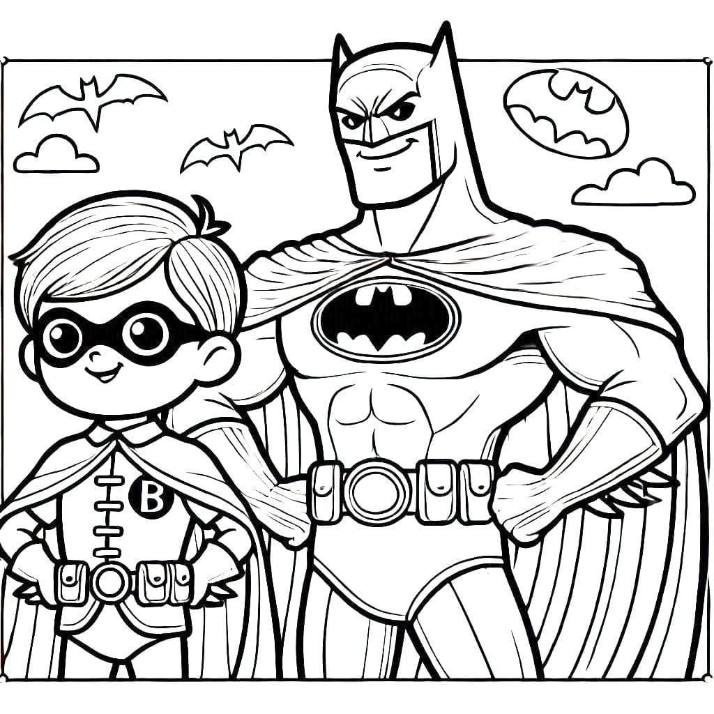 Desenhos de Batman e Robin para Colorir
