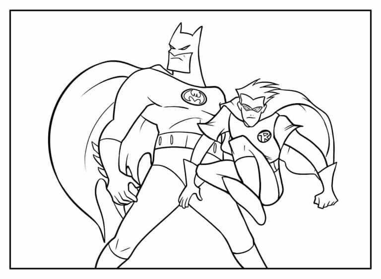 Desenho de Imagem de Batman e Robin para Colorir