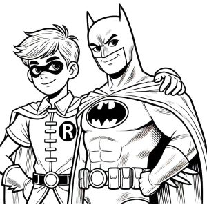 Batman e Robin para Colorir