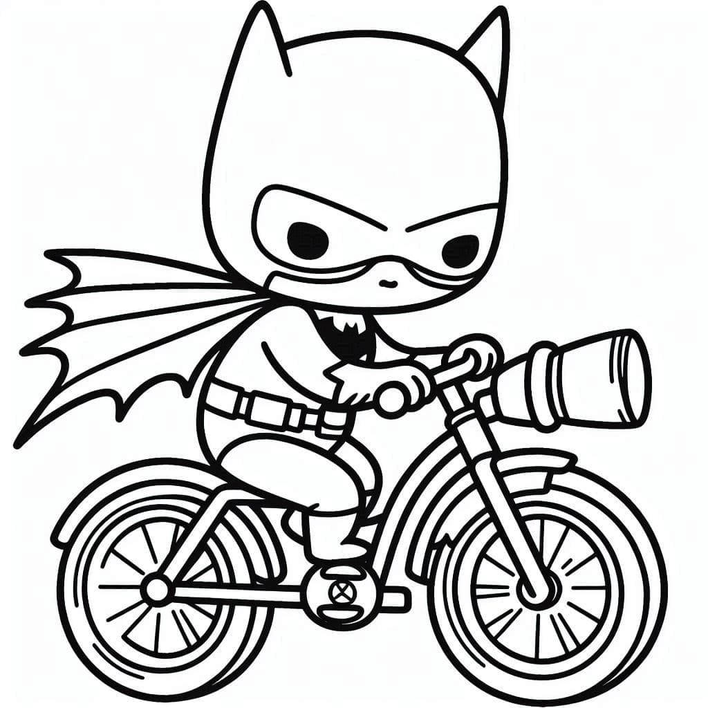 Desenhos de Batman Anda de Bicicleta para Colorir