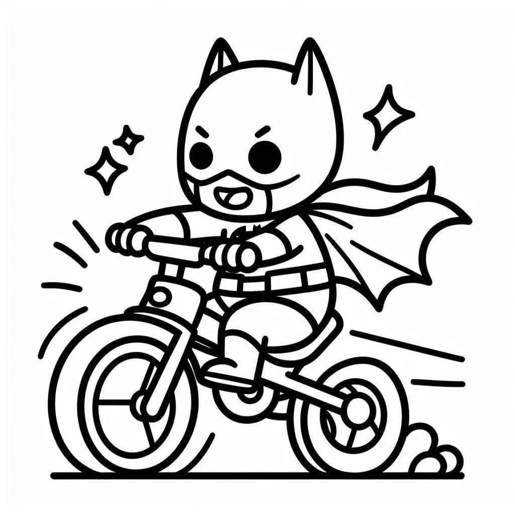 Desenhos de Batman Andando de Bicicleta para Colorir