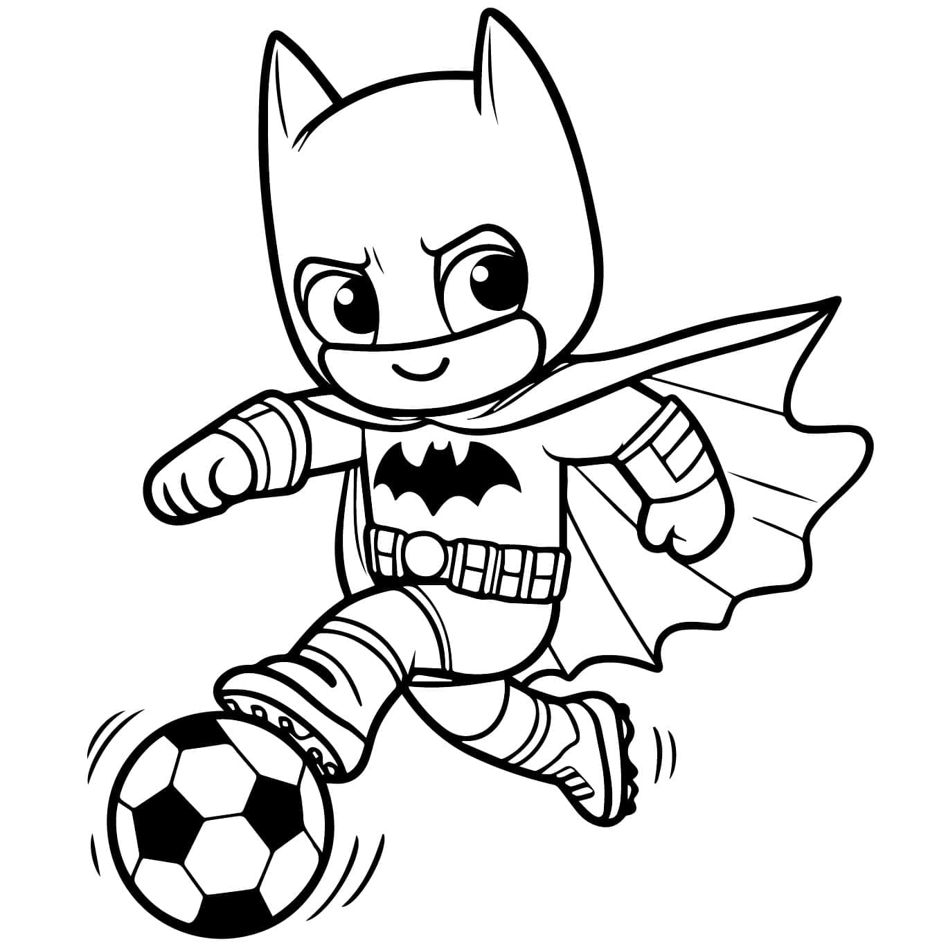 Desenhos de Batman Jogá Futebol para Colorir