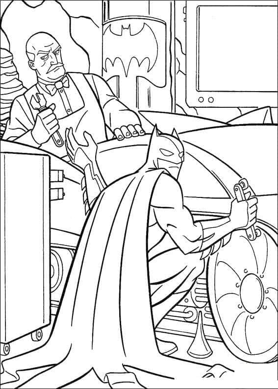 Desenhos de Batman e Alfred para Colorir