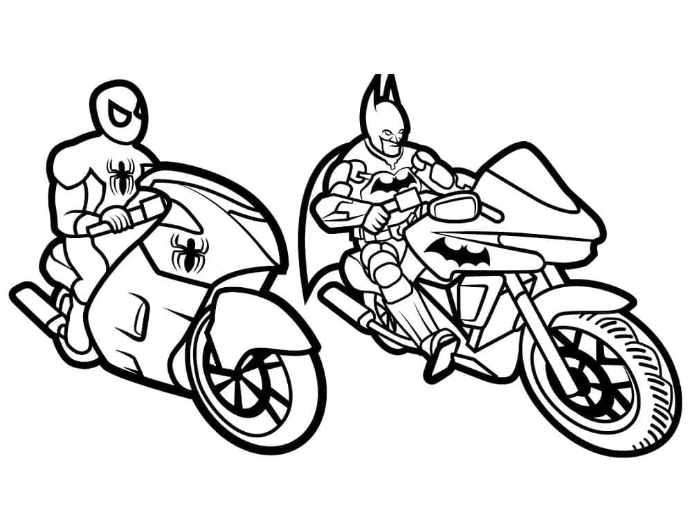 Desenhos de Homem Aranha e Batman para Colorir