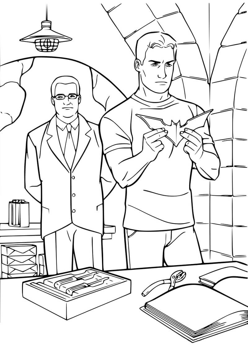 Desenho de Batman de Ação para Colorir Imprimivel Grátis