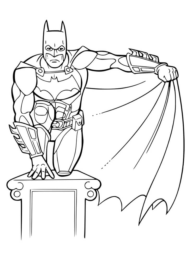 Desenho de Batman de Ação para Colorir Pdf