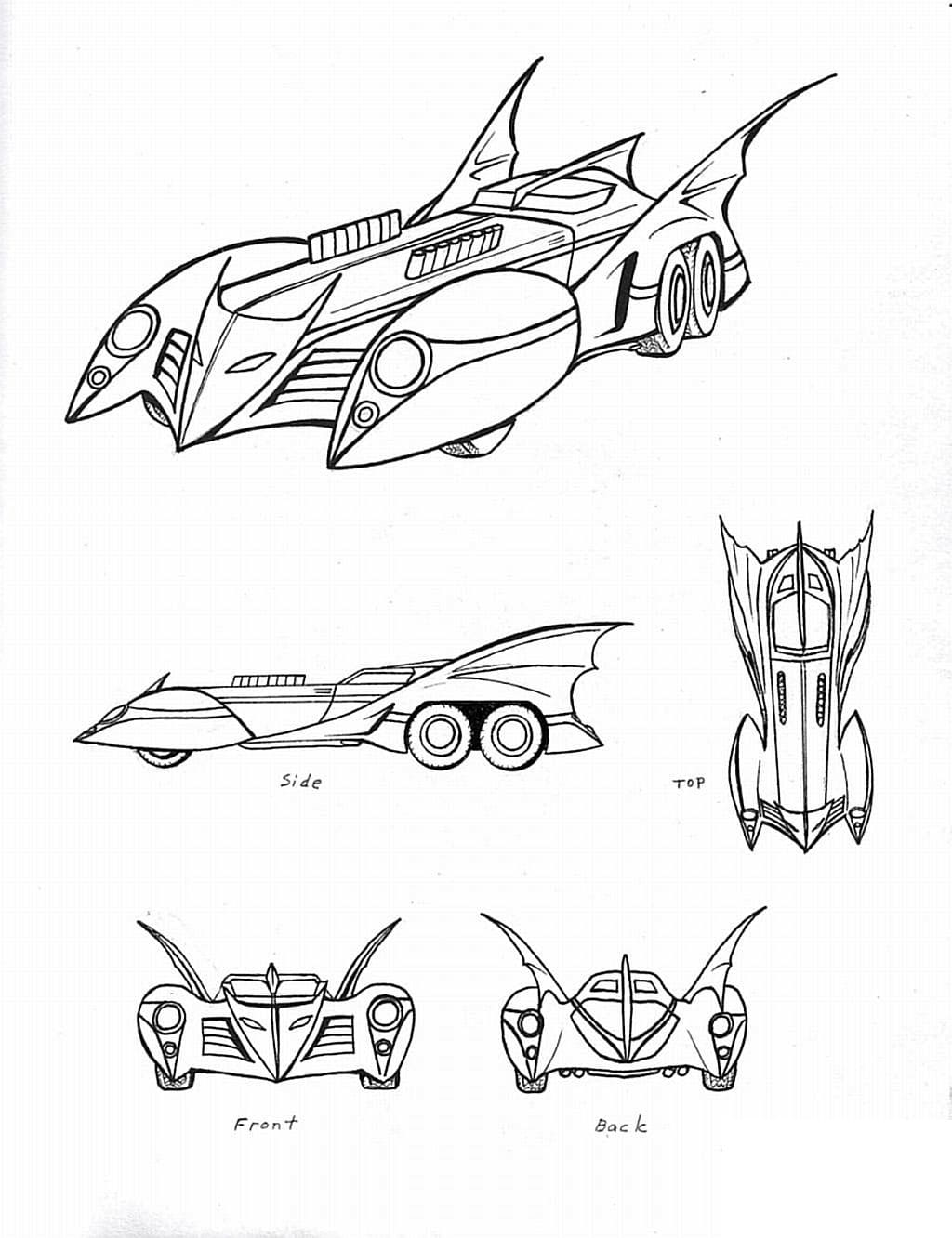 Desenho de Batmovel para Colorir Baixar Giz de Cera