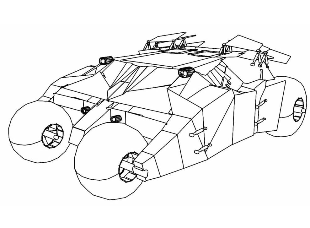 Desenho de Batmovel para Colorir com Giz de Cera Pdf