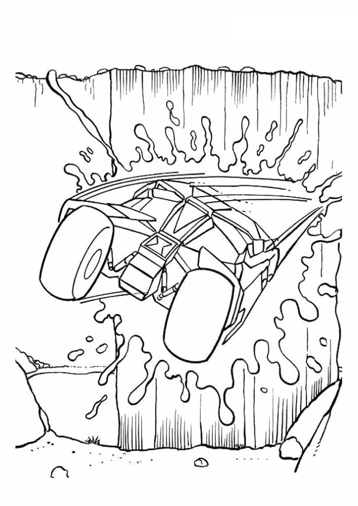 Desenho de Batmovel para Colorir com Tinta Guache para Imprimir