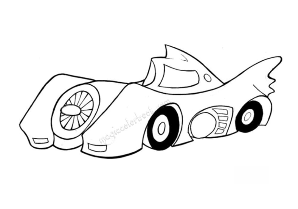 Desenho de Batmovel para Colorir Imprimivel Grátis