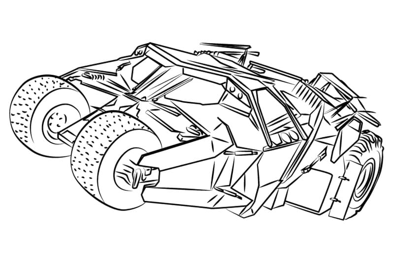 Desenho de Batmovel para Colorir Pdf