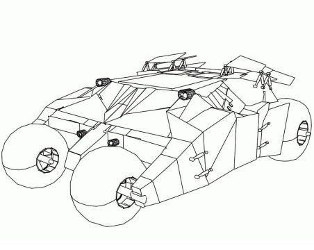 Desenho de Batmovel para Pintar com Giz de Cera