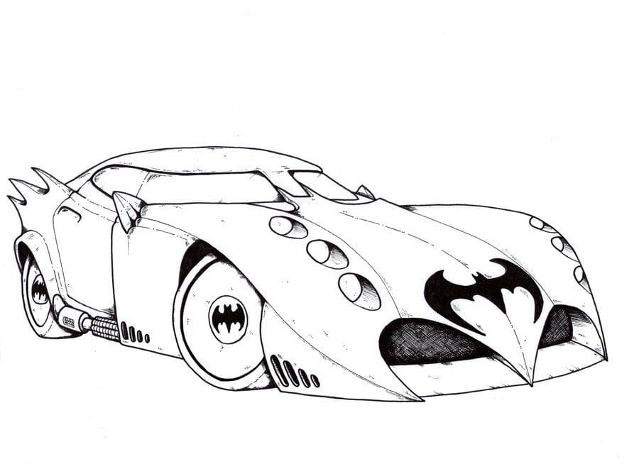 Desenho de Batmovel para Pintar de Graça