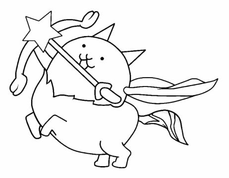 Desenho de Battle Kitty Imprimível para Colorir