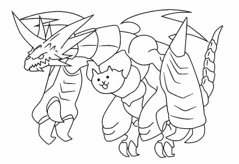 Desenho de Imagem de Battle Kitty para Colorir