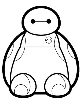 Desenho de Baymax Pdf para Imprimir e Colorir