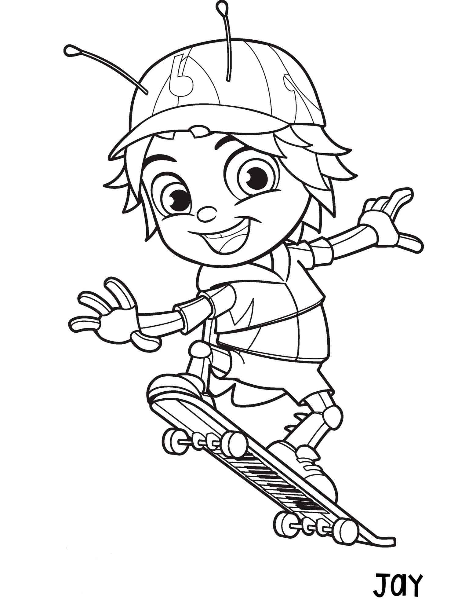 Desenho de Beat Bugs Jay para Colorir
