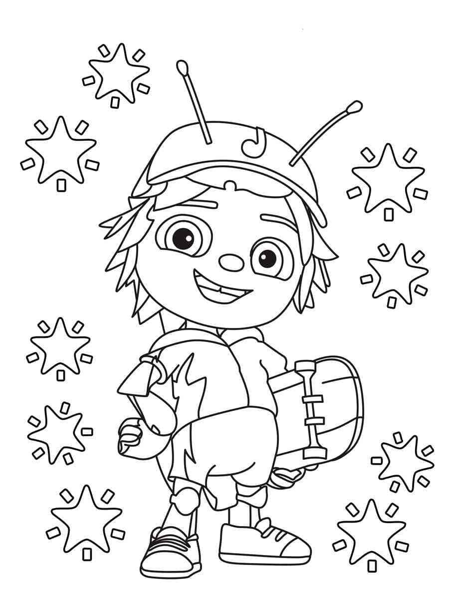 Desenho de Jay Beat Bugs para Colorir
