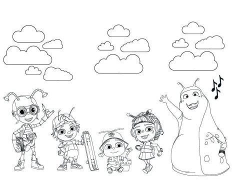 Desenho de Personagens de Beat Bugs para Colorir
