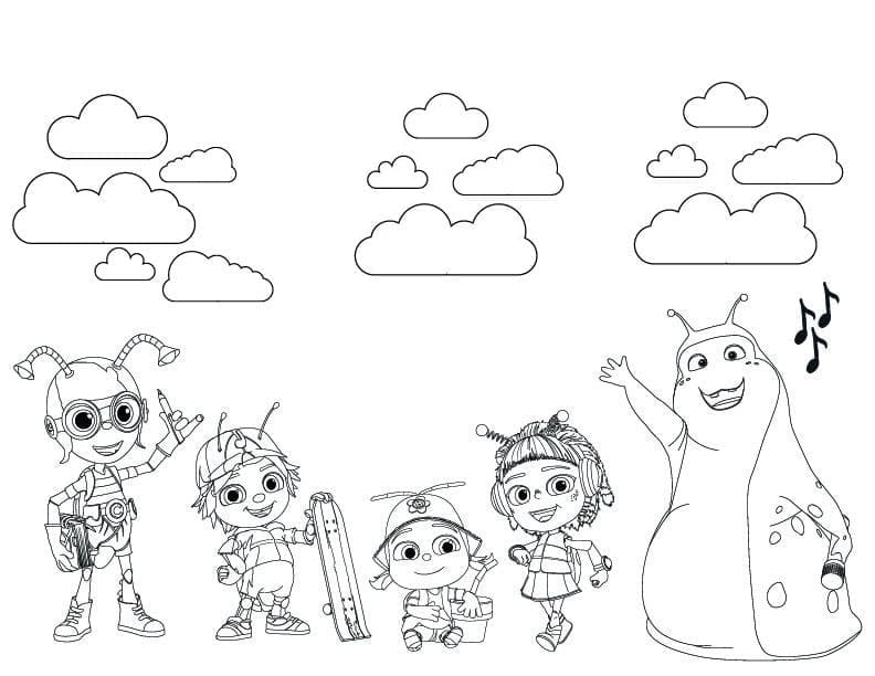 Desenho de Personagens de Beat Bugs para Colorir