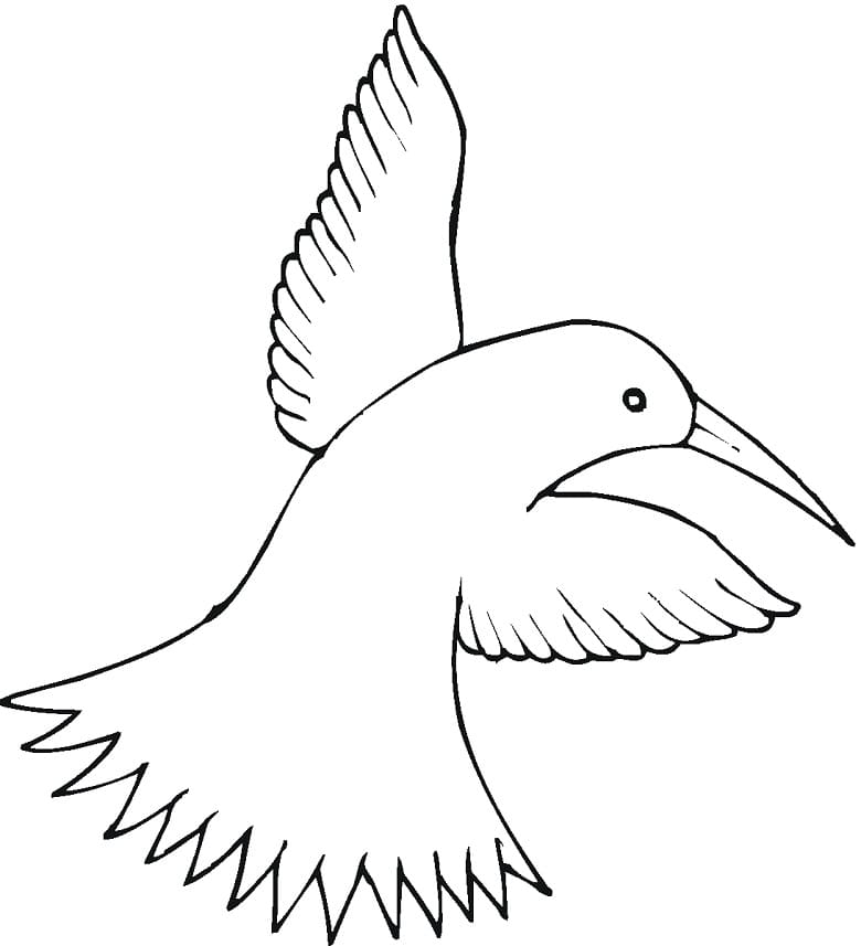 Desenho de Beijá Flor para Colorir com Tinta Guache para Imprimir