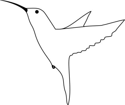 Desenho de Beija Flor Simples para Colorir Pdf
