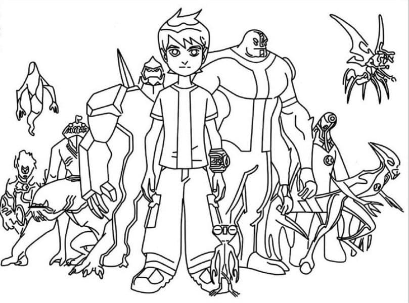 Desenho de Alienígenas de Ben 10 para Colorir