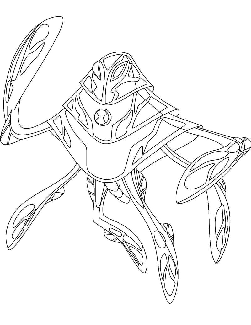 Desenho de Ben 10 Ampfibian para Colorir