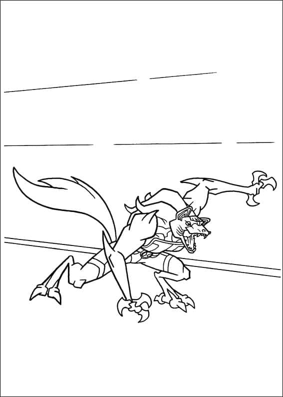 Desenho de Ben 10 Blitzwolfer para Colorir