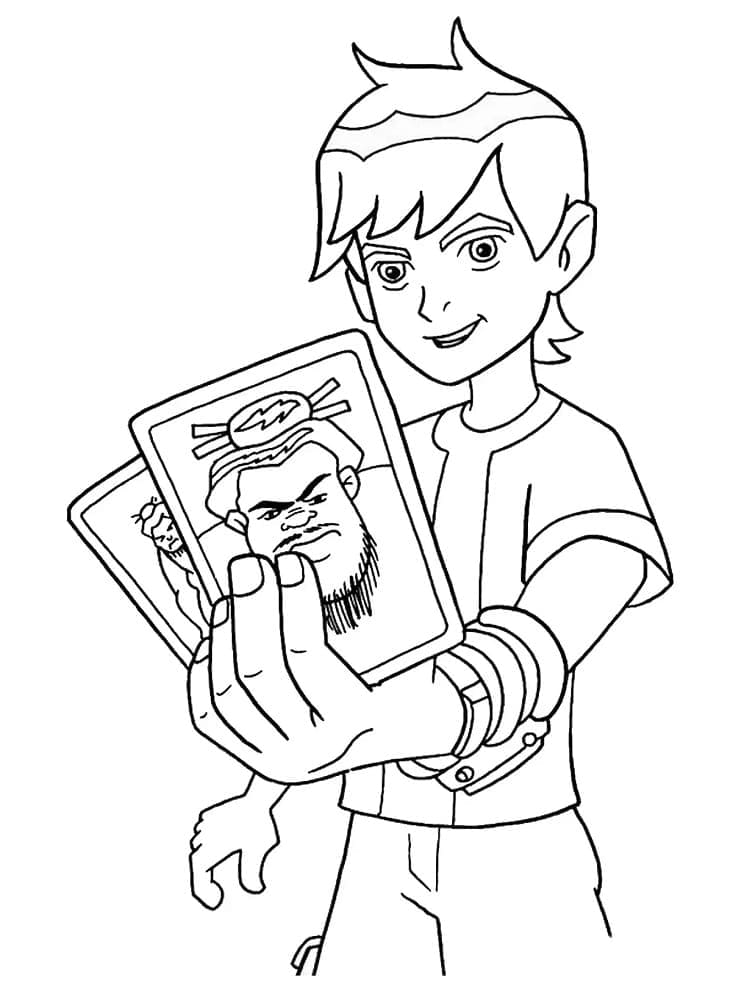 Desenho de Ben 10 Feliz para Colorir