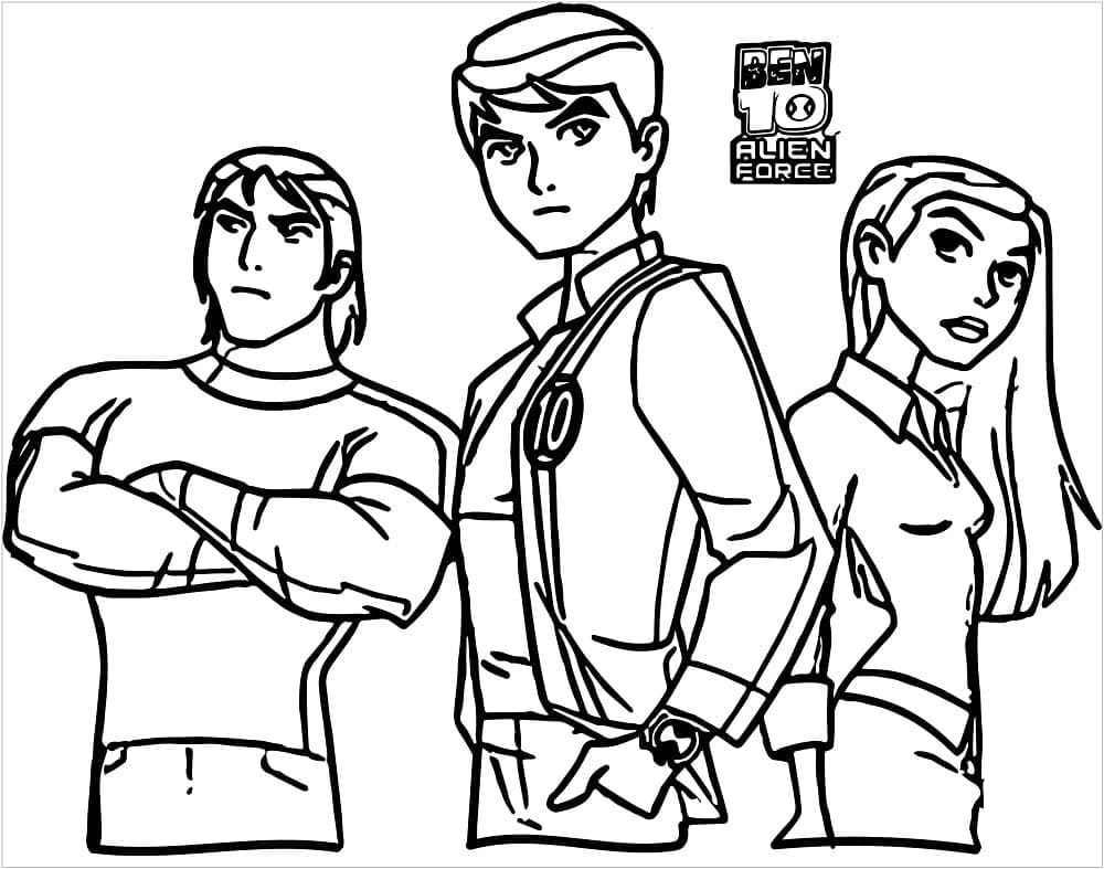 Desenho de Ben 10 Fôrça Alienígena para Colorir