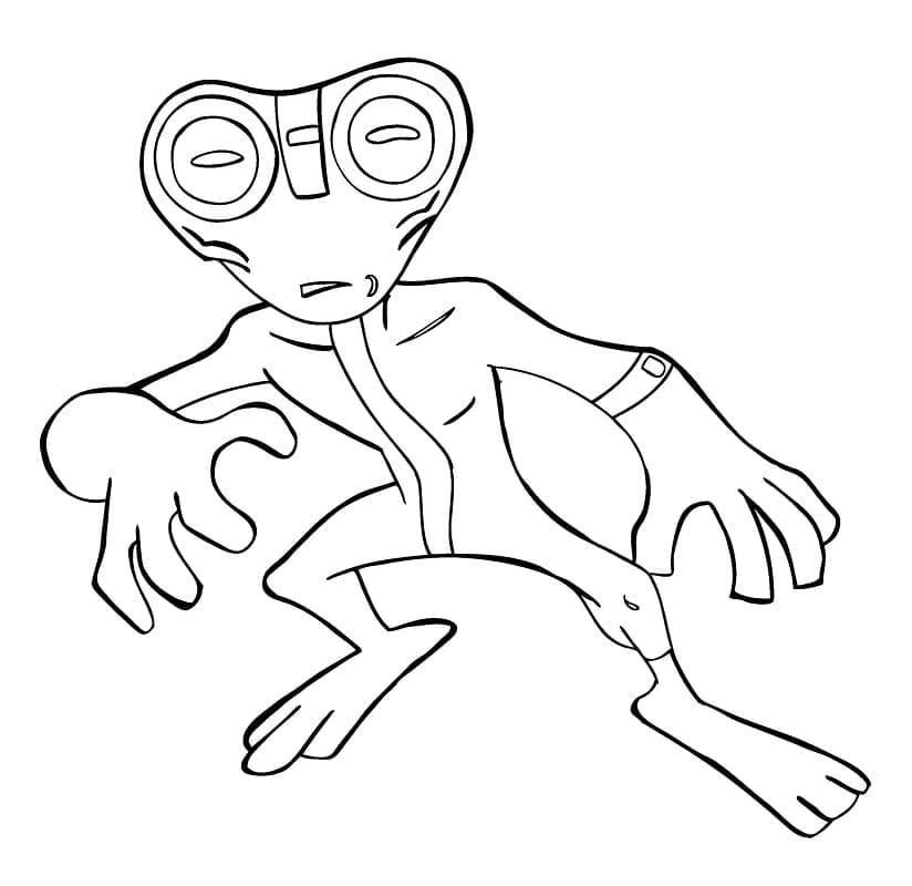 Desenho de Ben 10 Grey Matter para Colorir