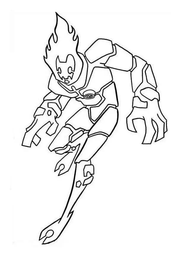 Desenho de Ben 10 Heatblast para Colorir