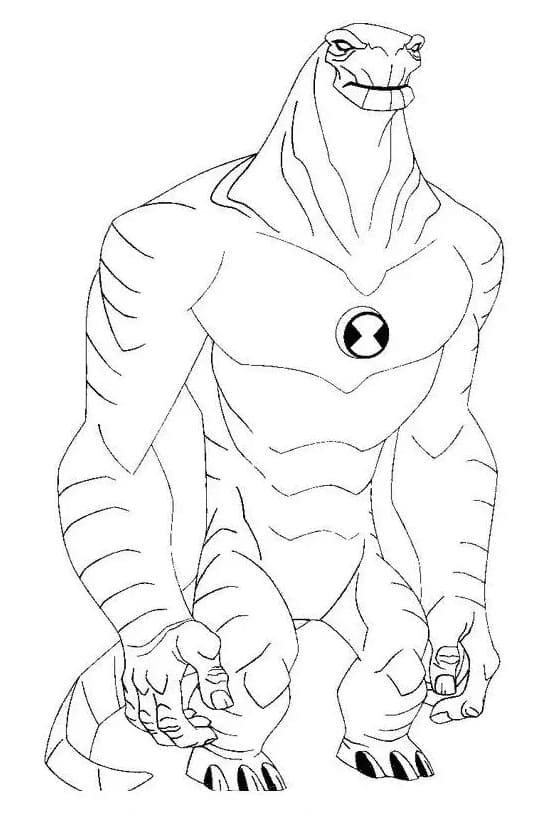 Desenho de Ben 10 Humungosaur para Colorir
