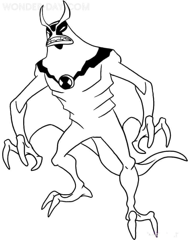 Desenho de Ben 10 Jetray para Colorir