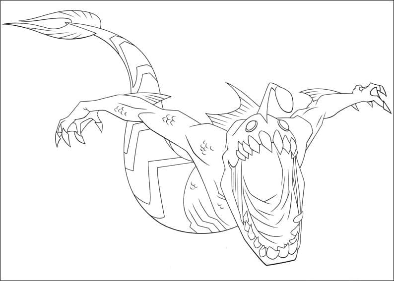 Desenho de Ben 10 Ripjaws para Colorir