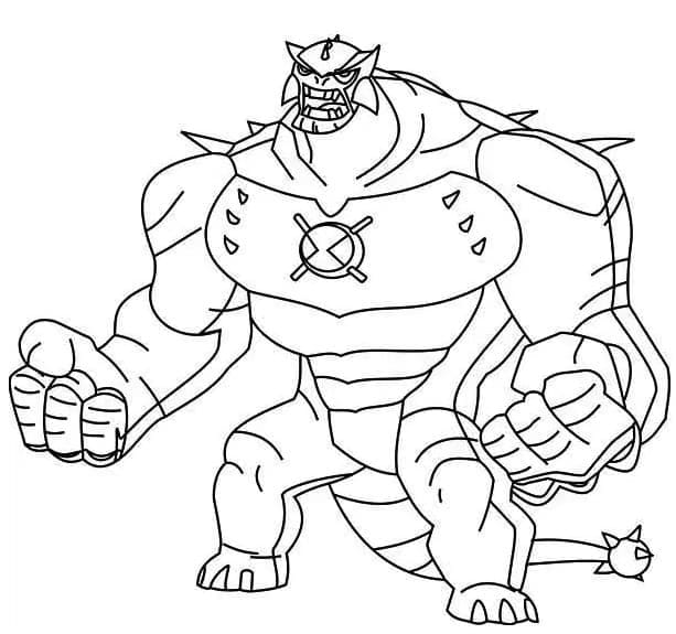 Desenho de Ben 10 Ultimate Humungousaur para Colorir