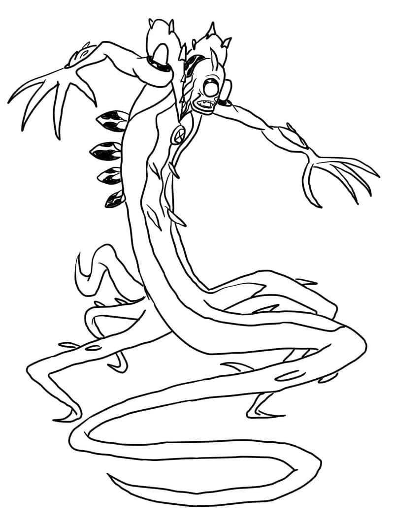 Desenho de Ben 10 Wildvine para Colorir