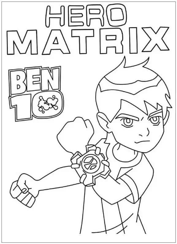 Desenho de Ben 10 com Omnitrix para Colorir