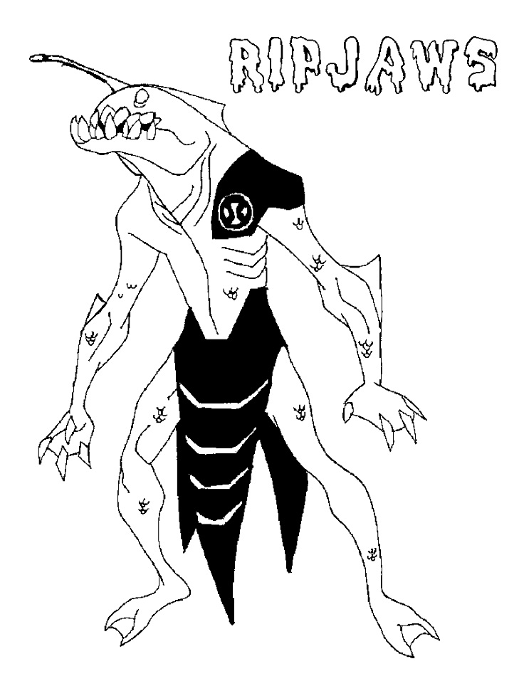 Desenho de Ripjaws Ben 10 para Colorir