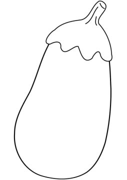 Desenho de Berinjela para Colorir com Tinta Guache para Imprimir