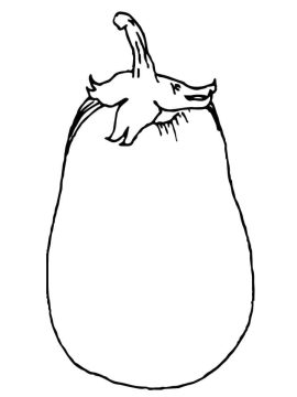 Desenho de Berinjela para Pintar com Giz de Cera