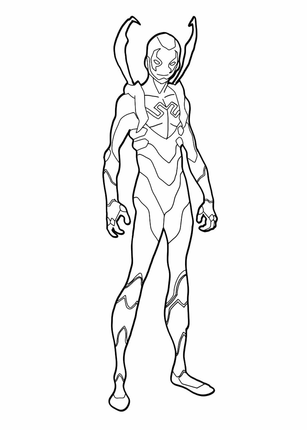 Desenho de Besouro Azul Animado para Colorir