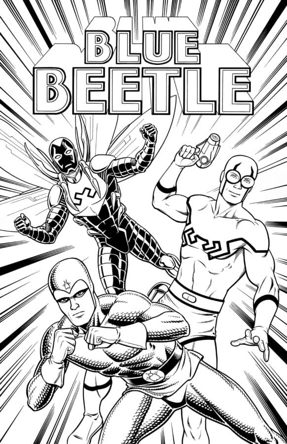 Desenho de Besouro Azul de Dc Comics para Colorir